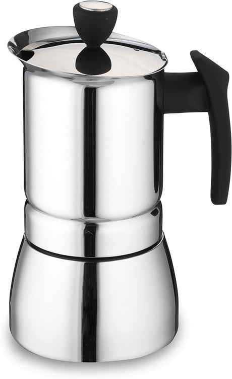 Image - Grunwerg 6Cup S/S Espresso Maker (Induction) Silver