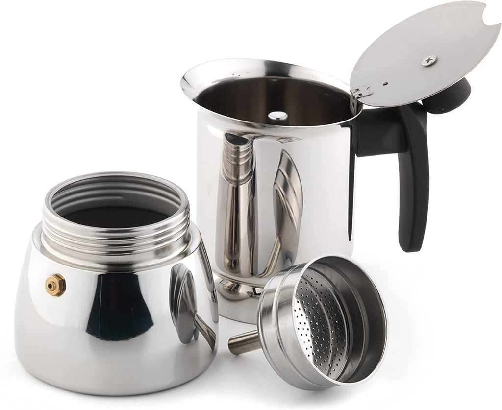 Image - Grunwerg 6Cup S/S Espresso Maker (Induction) Silver