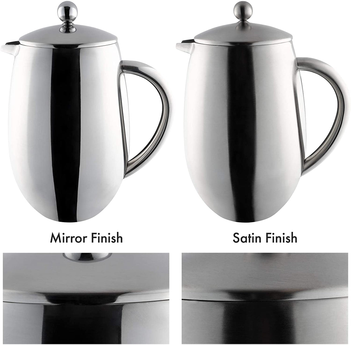 Image - Grunwerg Bellied 8-Cup Cafetiere, Double Wall, Satin Finish