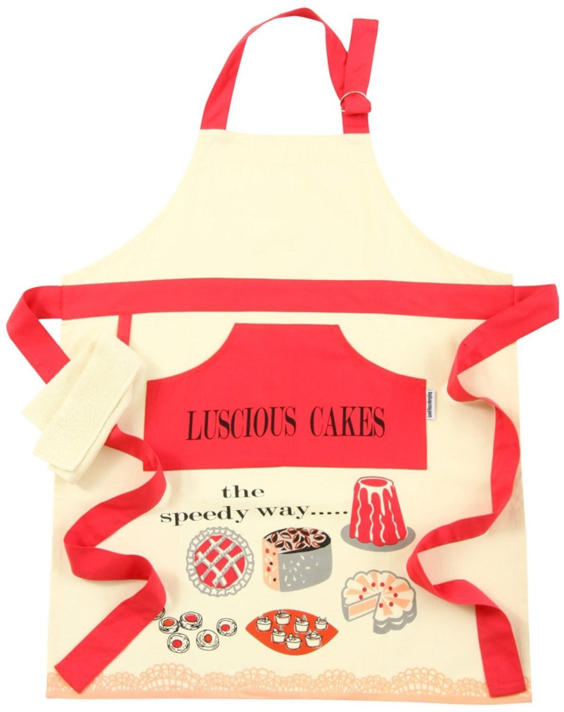 Image - Good Housekeeping Luscious Cake Design Apron With Terry Utility Cloth , Red