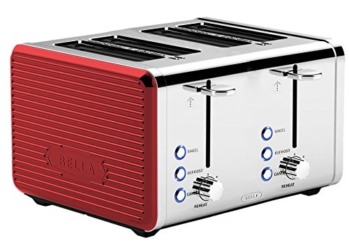 Image - Bella 4-Slice Linea Toaster, Metallic Red
