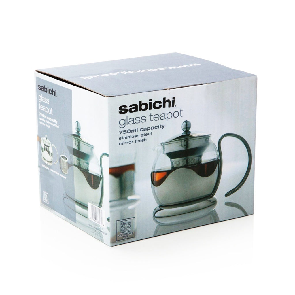 Image - Sabichi Glass Teapot with Infuser, 750ml, Transparent