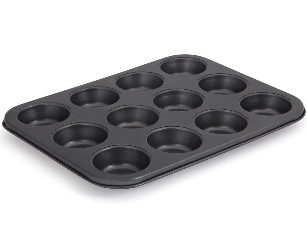 Image - Sabichi® Deep Cup Muffin Tray, 12 Cup, Black