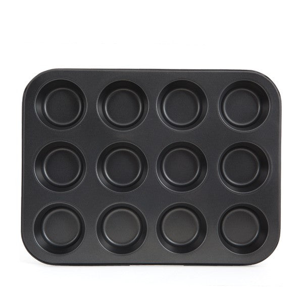 Image - Sabichi® Deep Cup Muffin Tray, 12 Cup, Black