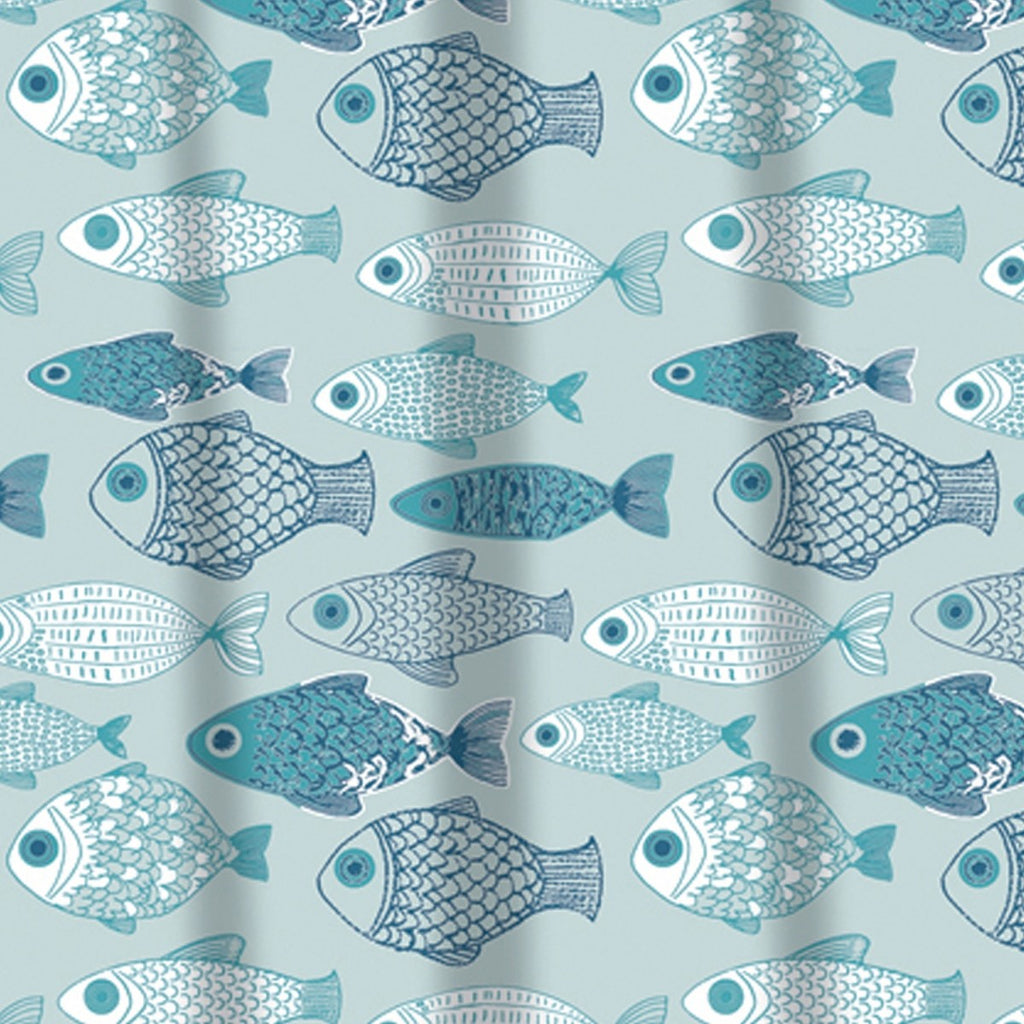 Image - Sabichi® Baby Fish PEVA Shower Curtain, 180cm, Blue
