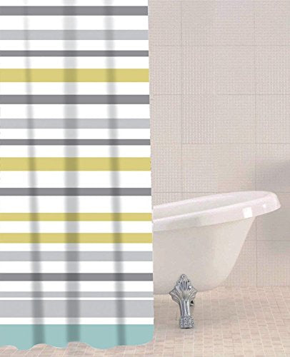 Image - Sabichi Ocean Stripe Shower Curtain, 180cm x 180cm