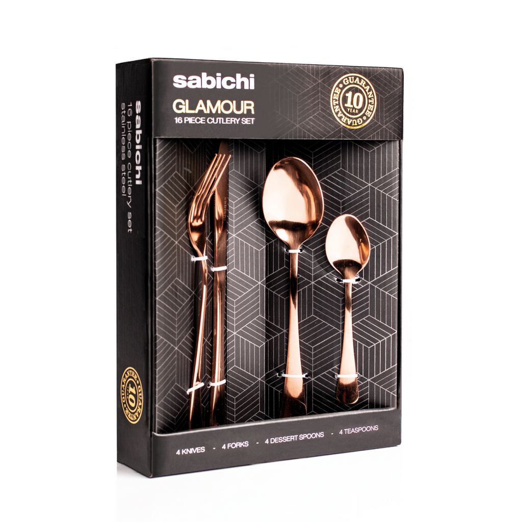 Image - Sabichi Glamour Copper 16pc Cutlery Set