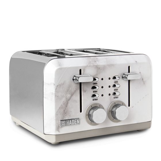 Image - Haden Cotswold Marble 4 Slice Toaster, White