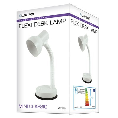 Image - Lloytron Flexi Desk Lamp, 35w, 28cm, White