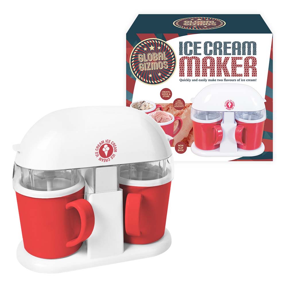 Image - Global Gizmos Double Tub Cup Electric Party Ice Cream Sorbet Maker, Red
