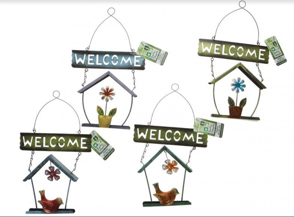 Image - Birdhouse Welcome Signs Blue/Green Plant Blue/Green Bird