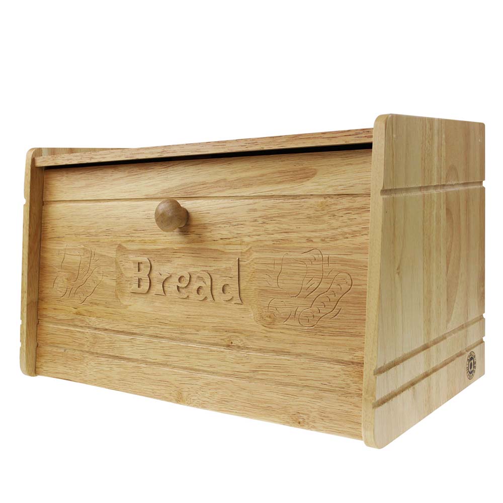 Image - Apollo Wooden Rubber Carved Bread Bin
