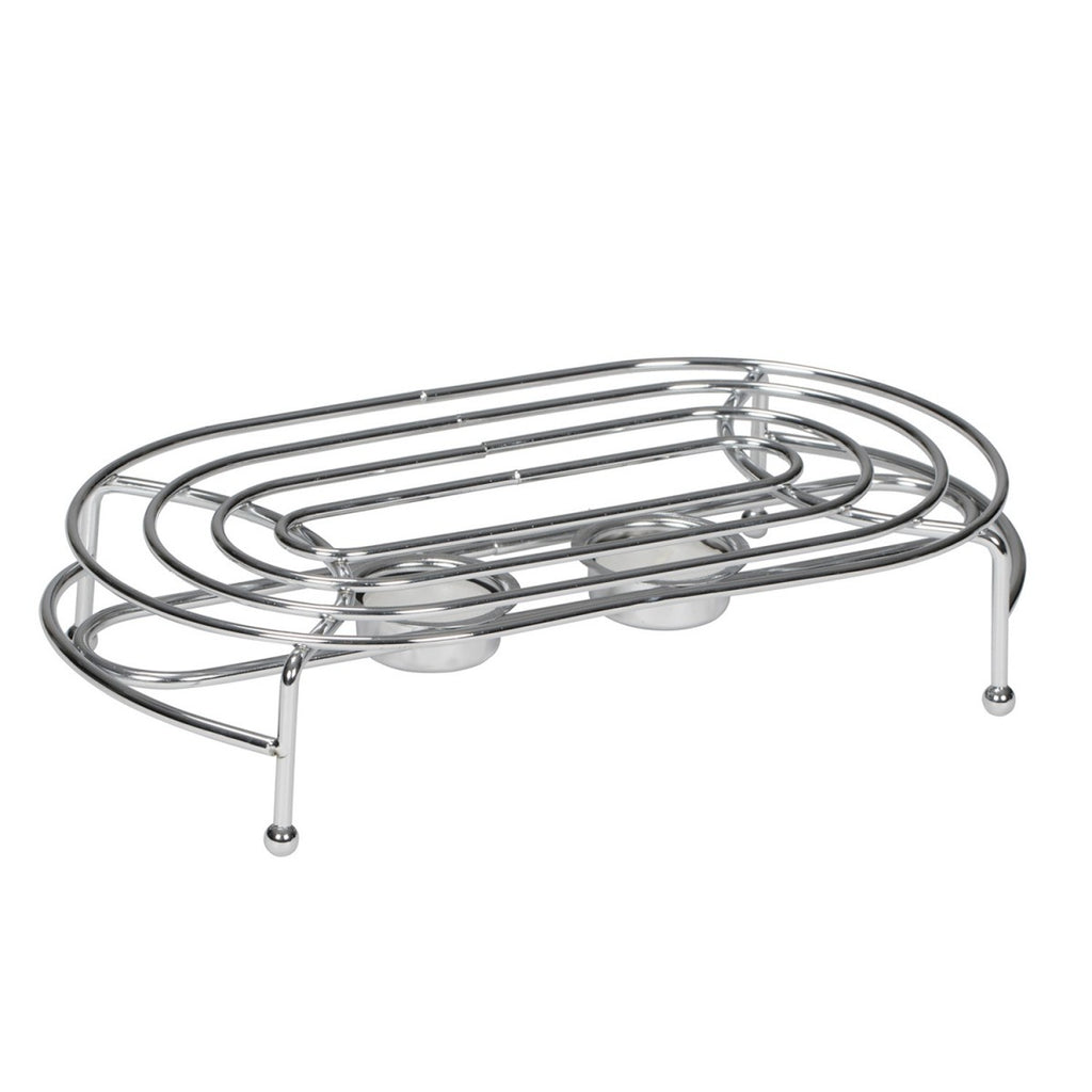 Image - Apollo Chrome Oval Food Warmer with Candle Holders