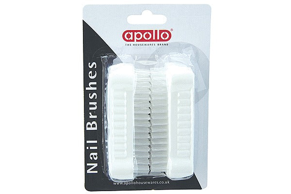 Image - Apollo Plastic Nail Brushes, Set of 2, White