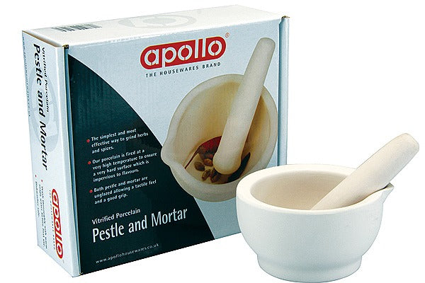 Image - Apollo Porcelain Pestle And Mortar, White
