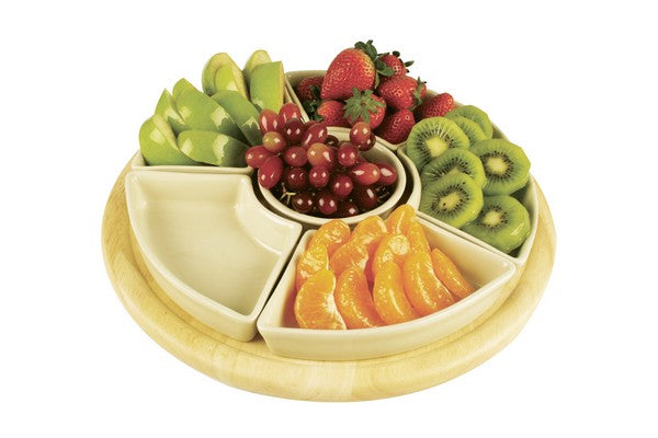 Image - Apollo Rotating Board Lazy Susan with Cer Dishes
