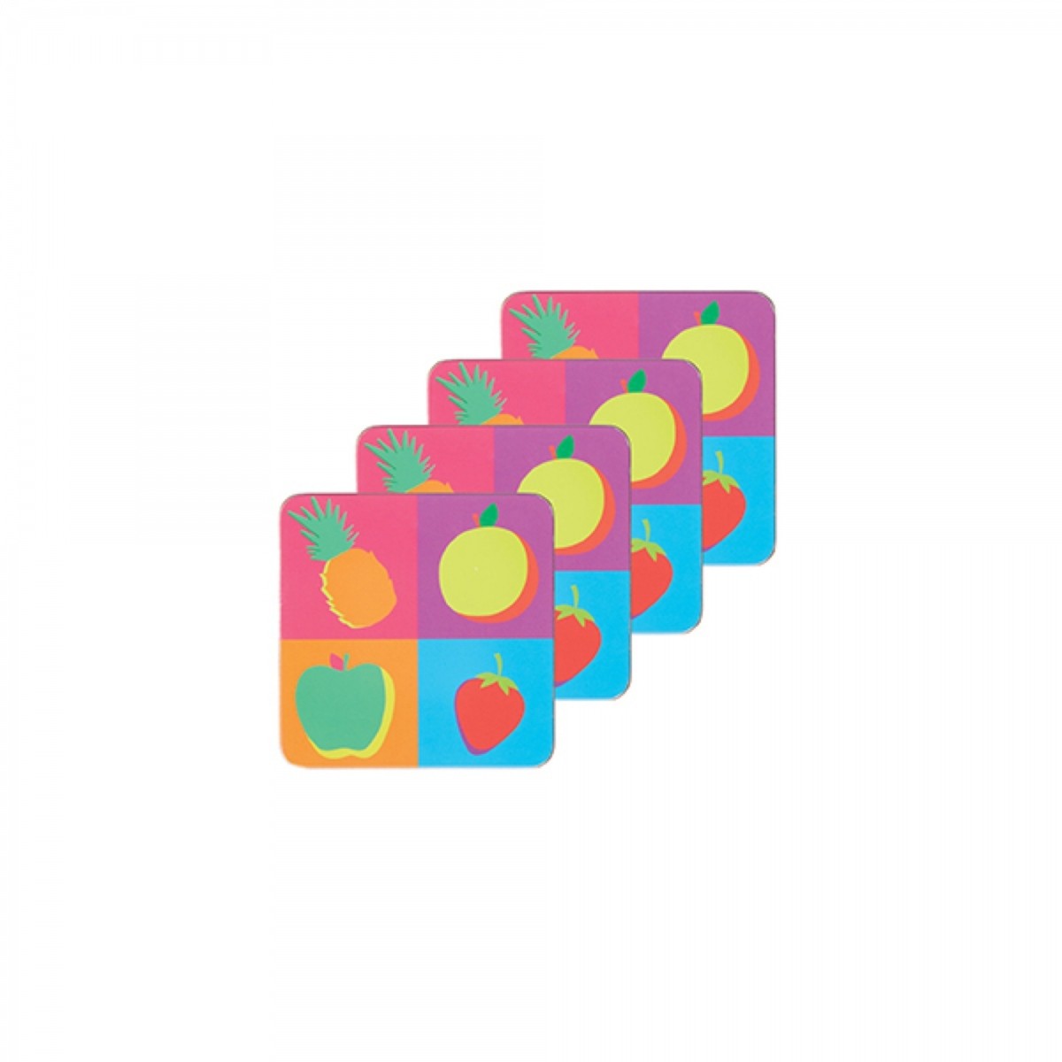 Image - KitchenCraft 'Fruit' Cork Back Laminated Coasters, Set of 4