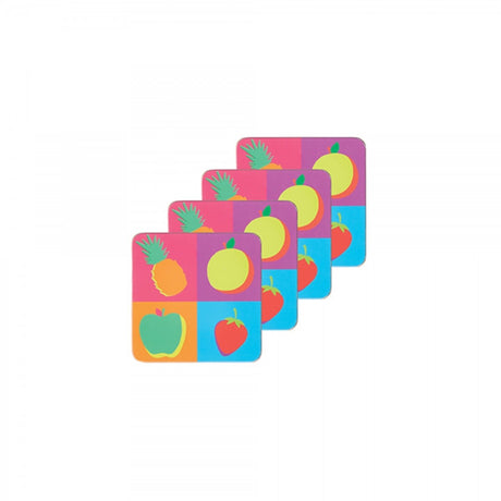 Image - KitchenCraft 'Fruit' Cork Back Laminated Coasters, Set of 4