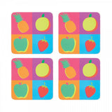Image - KitchenCraft 'Fruit' Cork Back Laminated Coasters, Set of 4