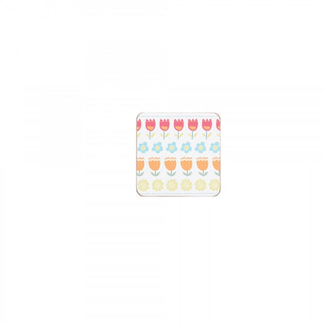 Image - KitchenCraft 'Folky Floral' Cork Back Laminated Coasters, Set of 4