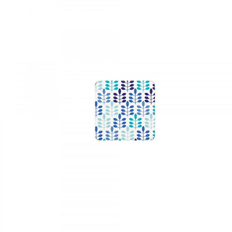 Image - KitchenCraft 'Blue Leaf' Cork Back Laminated Coasters, Set of 4