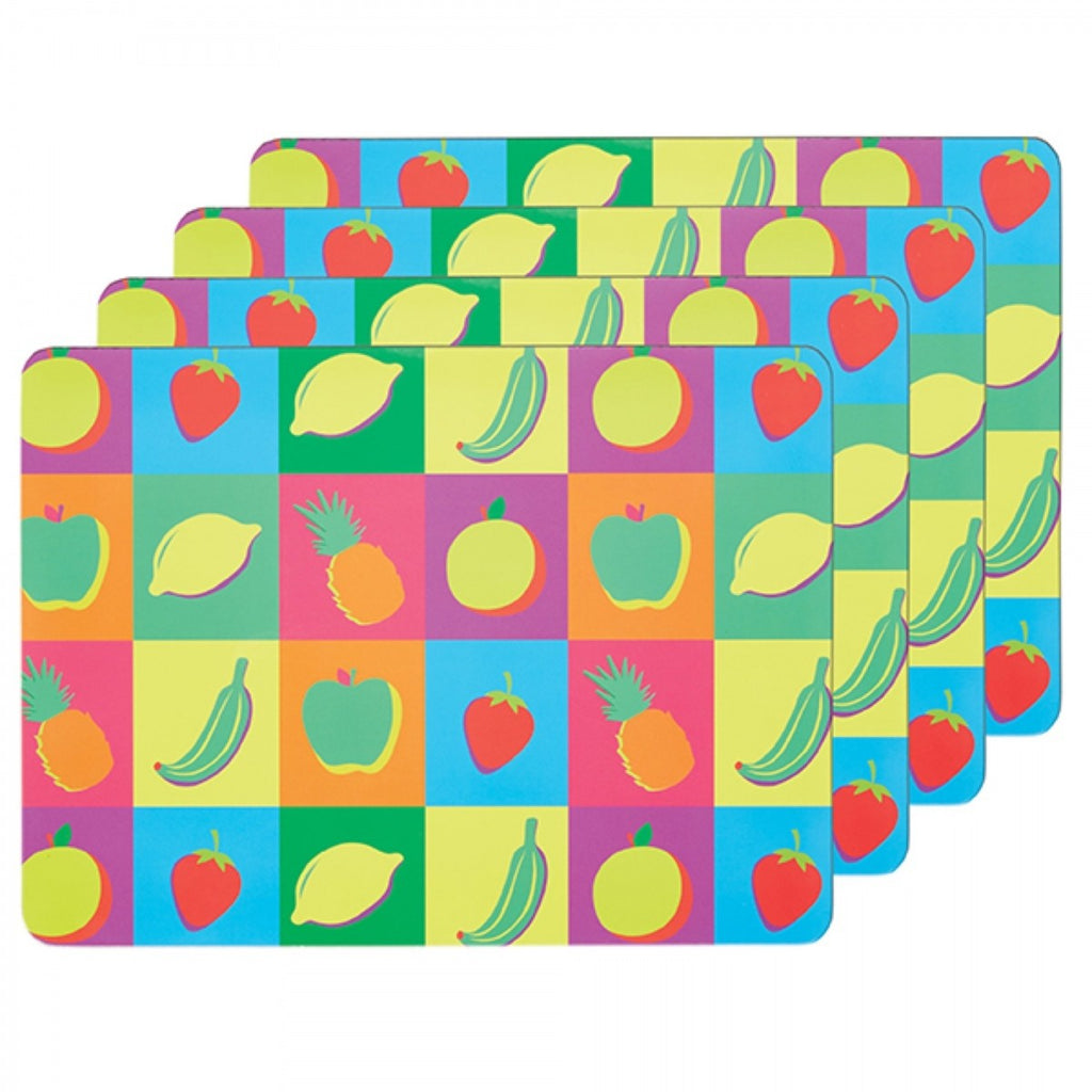 Image - KitchenCraft 'Fruit' Cork Back Laminated Placemats, Set of 4