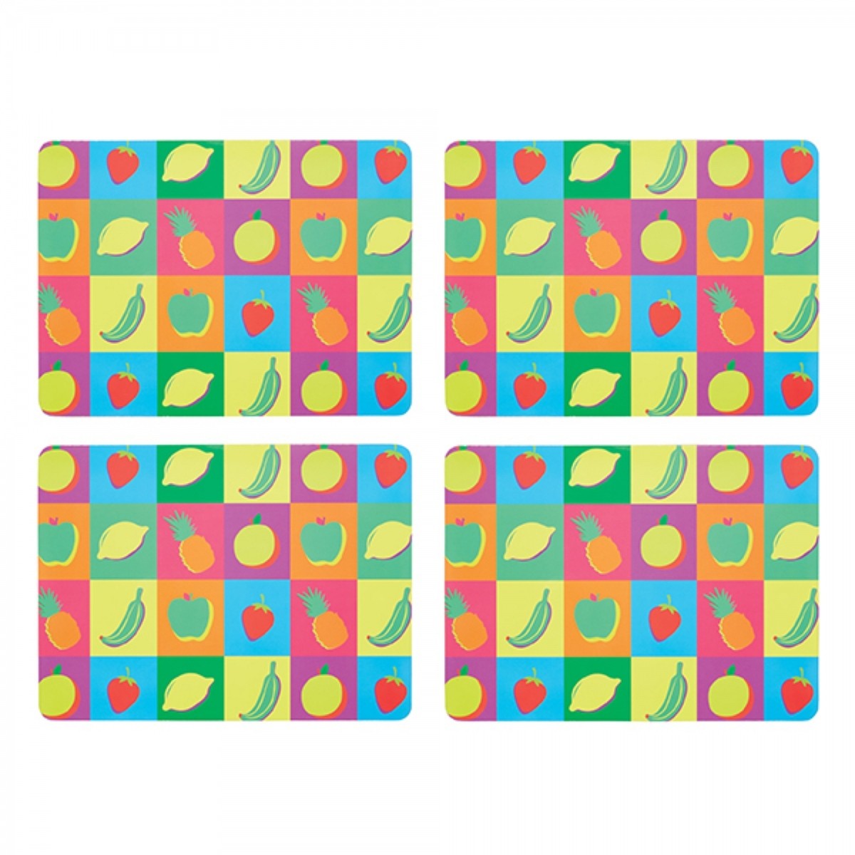 Image - KitchenCraft 'Fruit' Cork Back Laminated Placemats, Set of 4