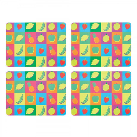 Image - KitchenCraft 'Fruit' Cork Back Laminated Placemats, Set of 4