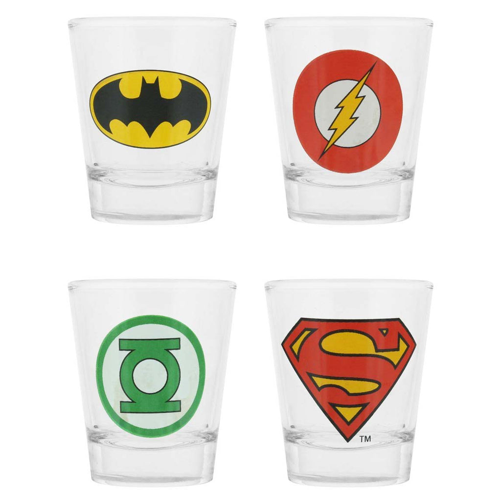 Image - GB Eye DC Comics Logos Set of 4 Shot Glasses
