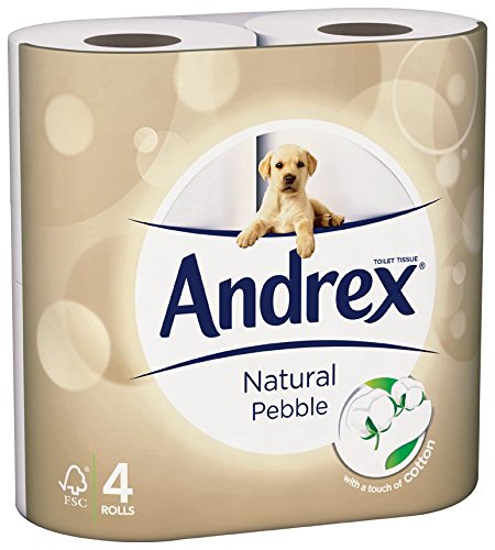 Image - Andrex Natural Pebble Toilet Roll Tissue Paper, 4 Rolls