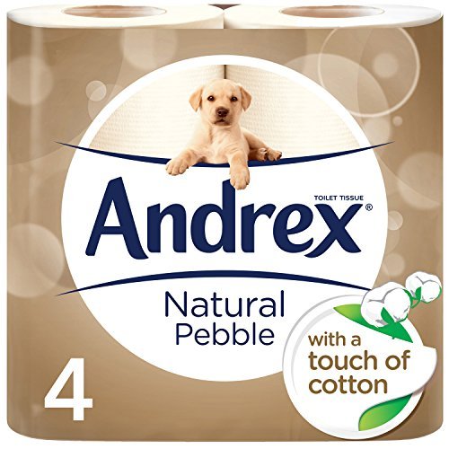 Image - Andrex Natural Pebble Toilet Roll Tissue Paper, 4 Rolls
