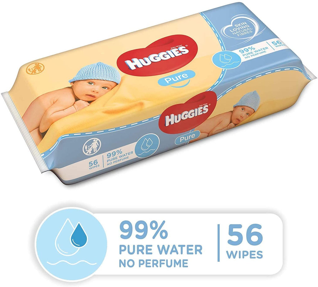 Image - Huggies Pure Baby Wipes, 56 Wipes