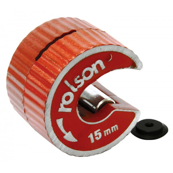 Image - Rolson Rotary Action Copper Pipe Cutter with Spare Blade, Red, 15mm