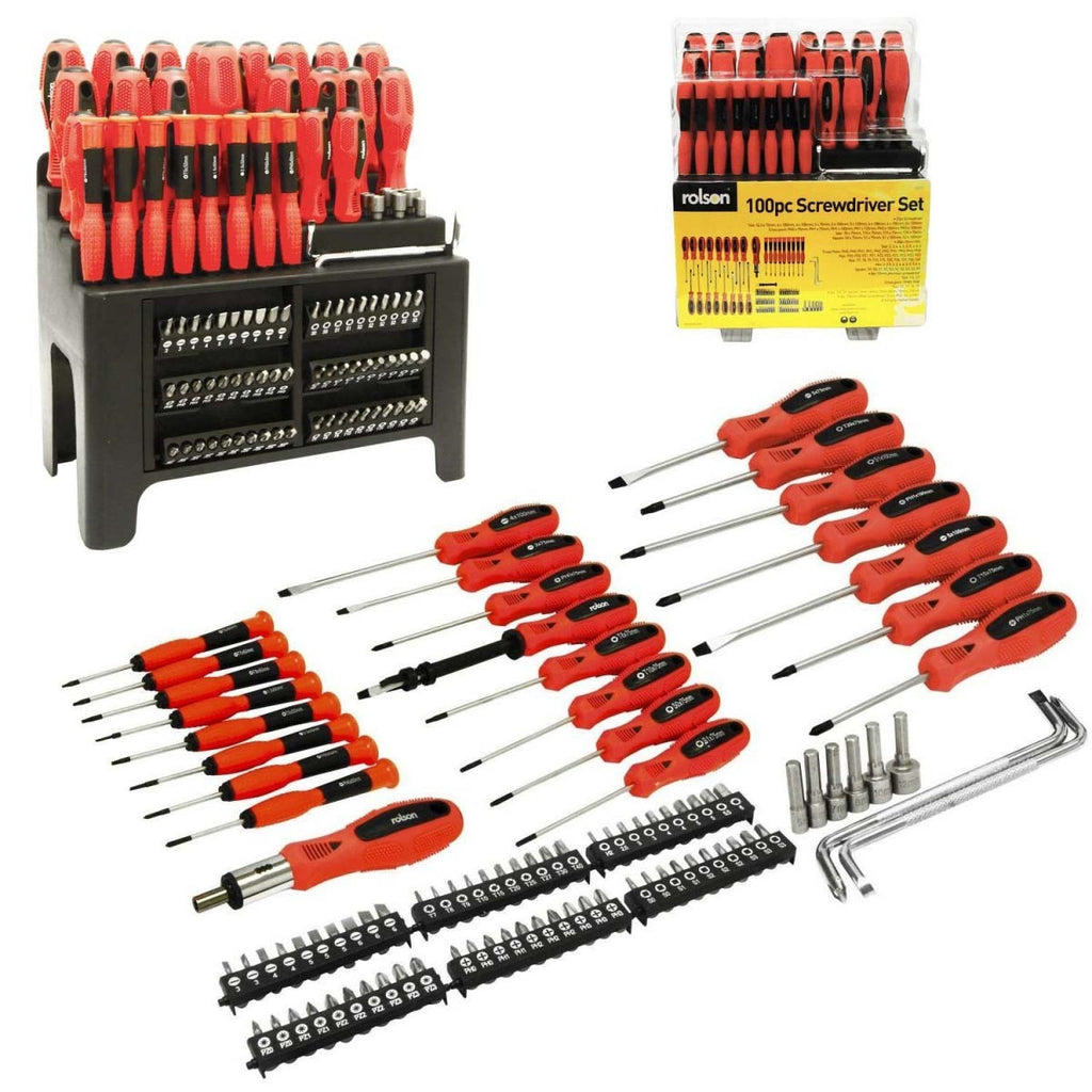 Image - Rolson 100pc All Purpose Screwdriver Set, Red