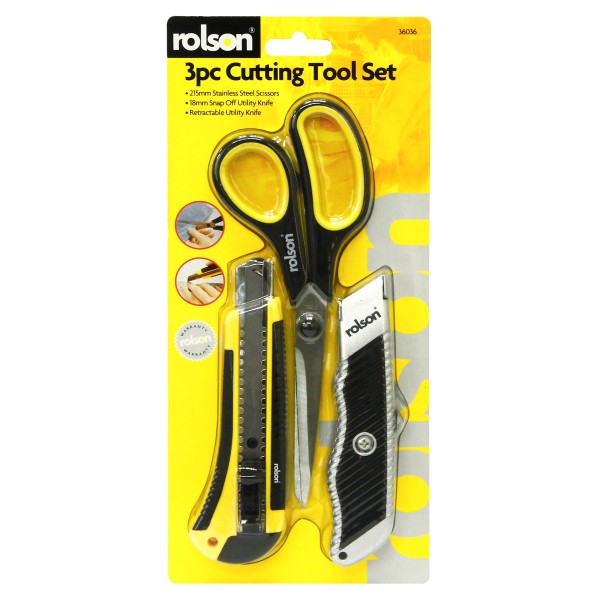 Image - Rolson 3 Piece Cutting Tool Set
