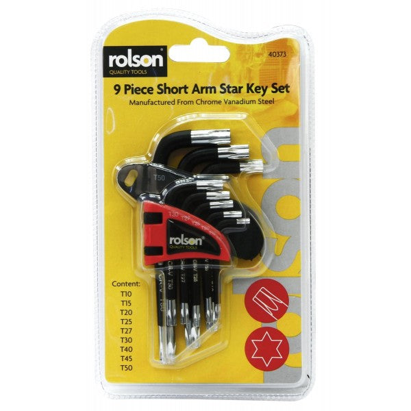 Image - Rolson 9 Piece Short Arm Star Key Set