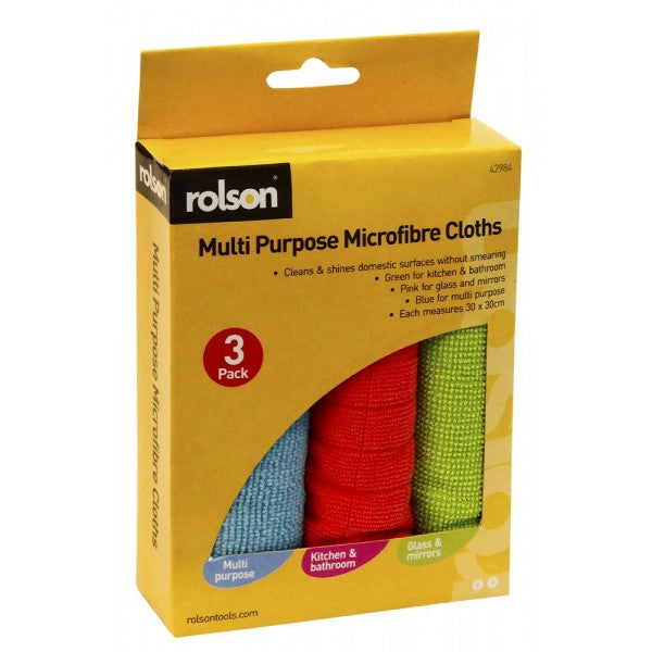 Image - Rolson Mulit-purpose Microfibers Cloths, Set of 3