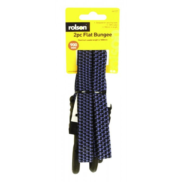 Image - Rolson 2pc Flat Bungee Cords, 900mm