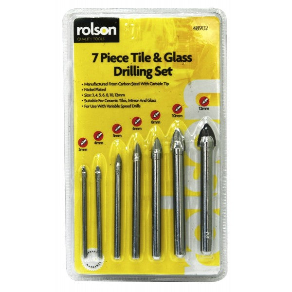 Image - Rolson 7 Piece Tile & Glass Drilling Set