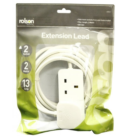 Image - Rolson Extension Lead, 2 Sockets, 2m