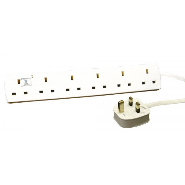 Image - Rolson Surge Protected Extension Lead, 6 Sockets, 2m