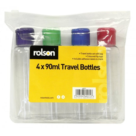 Image - Rolson 4pc Travel Bottle Set, 90ml