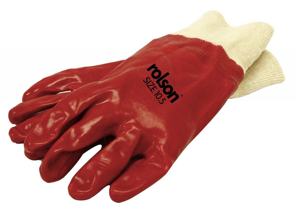 Image - Rolson PVC Dipped Gloves, Red