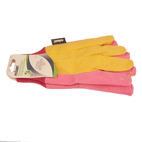 Image - Rolson Water Resitant Gloves – Pink/Yellow