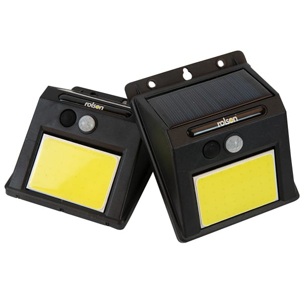 Image - Rolson® COB Solar Power Motion Senson Wall Light, 2pc