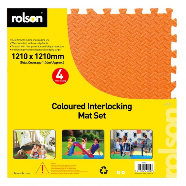 Image - Rolson 4pcs Coloured Interlocking Mat Set