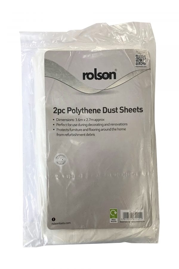 Image - Rolson 2 Pack Polythene Dust Sheets – 3.6m x 2-7m