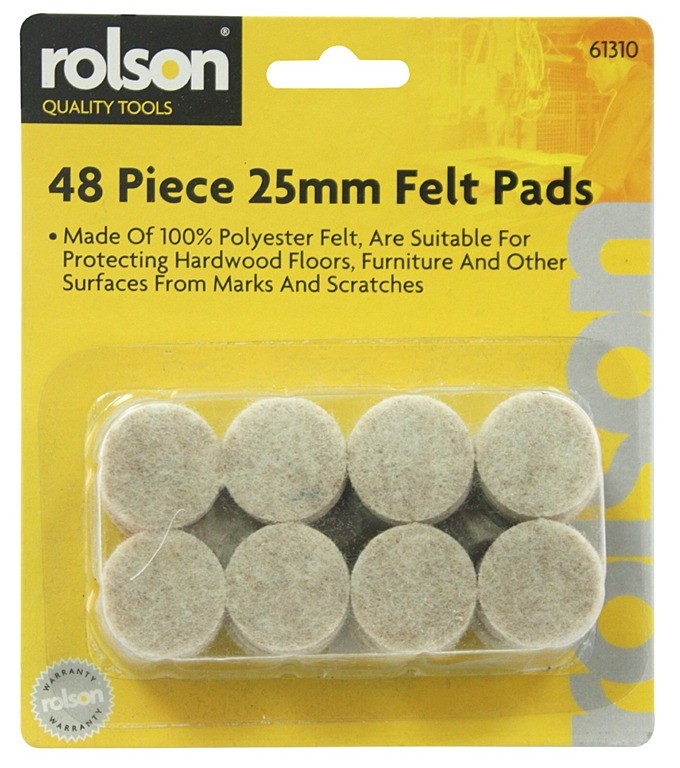 Image - Rolson Felt Pads, 25mm, 48 Pieces