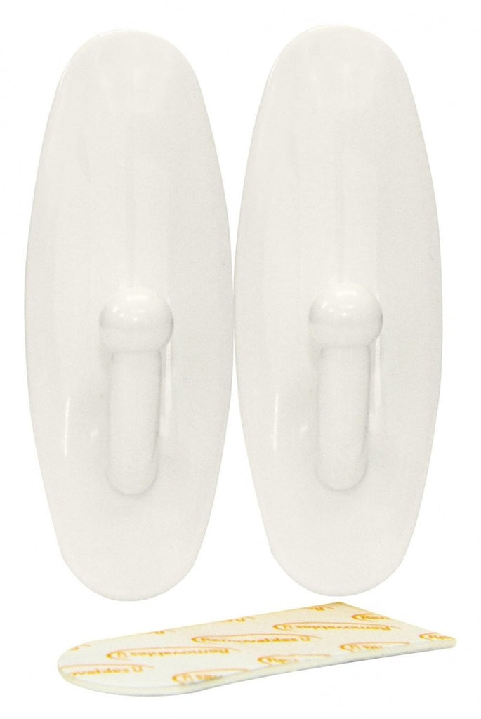 Image - Rolson Adhesive Removable Hooks, Pack of 2, 80 x 29mm