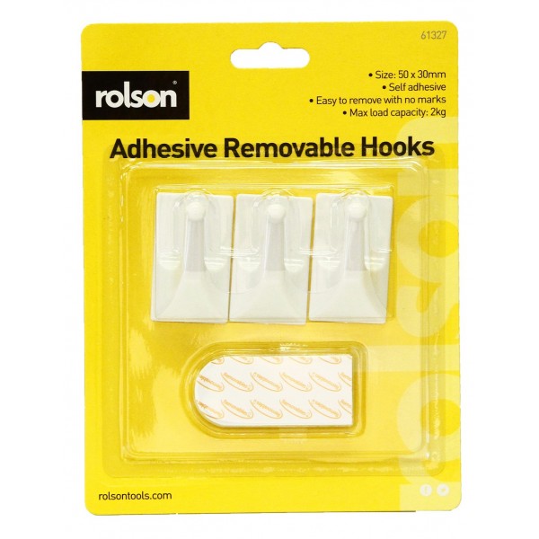 Image - Rolson Adhesive Removable Hooks